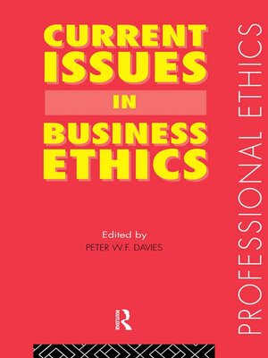 cover image of Current Issues in Business Ethics